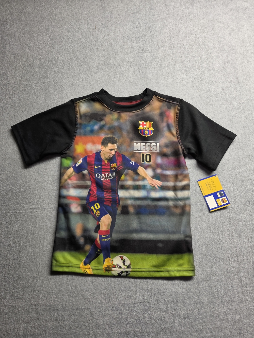 Messi All Over Print FCB 10 Polyester Shirt Youth Size 6 Short Sleeve Soccer